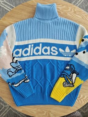 Adidas Originals Snowflake Winter Turtle Neck Sweater XS